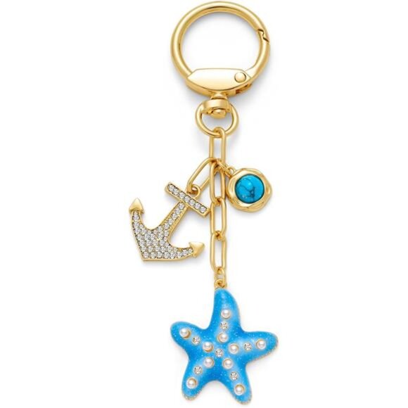 Cute Blue Starfish Keychain – Ocean-Inspired Beach Bag Charm with Starfish - Picture 3 of 5
